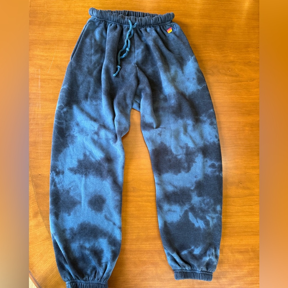 Aviator Nation Blue Tie-Dye Jogger Sweatpants